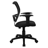 Mid Back Mesh Task Chair - Swivel, Black, Height Adjustable Arms - FLSH-WL-A277-BK-A-GG