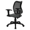Mid Back Mesh Task Chair - Swivel, Gray, Height Adjustable Arms - FLSH-WL-A277-GY-A-GG
