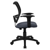 Mid Back Mesh Task Chair - Swivel, Navy, Height Adjustable Arms - FLSH-WL-A277-NVY-A-GG