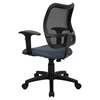 Mid Back Mesh Task Chair - Swivel, Navy, Height Adjustable Arms - FLSH-WL-A277-NVY-A-GG