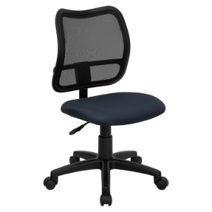 Mid Back Mesh Task Chair - Swivel, Navy 