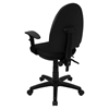 Mid Back Task Chair - Multi Functional, Height Adjustable Arms, Black - FLSH-WL-A654MG-BK-A-GG