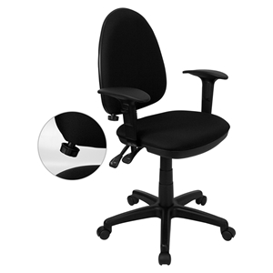 Mid Back Task Chair - Multi Functional, Height Adjustable Arms, Black 