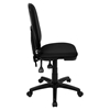 Mid Back Task Chair - Multi Functional, Adjustable Lumbar Support, Black - FLSH-WL-A654MG-BK-GG