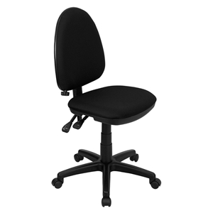 Mid Back Task Chair - Multi Functional, Adjustable Lumbar Support, Black 