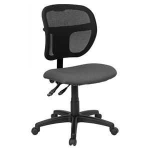 Mid Back Mesh Task Chair - Swivel, Gray Padded Seat 