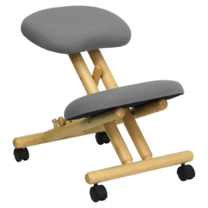 Mobile Wooden Kneeling Chair - Gray 