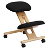 Mobile Wooden Kneeling Chair - Black - FLSH-WL-SB-210-GG
