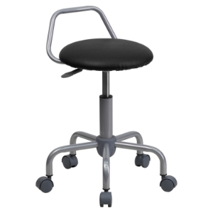 Height Adjustment Stool - Casters, Black 