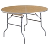 48" Round Banquet Table - Folding, Natural - FLSH-XA-48-BIRCH-M-GG