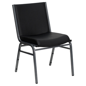 Hercules Series Leather Stack Chair - Black, Ganging Bracket 