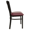 Hercules Series Side Chair - Black Frame, Burgundy Seat, X-Back - FLSH-XU-6FOBXBK-BURV-GG