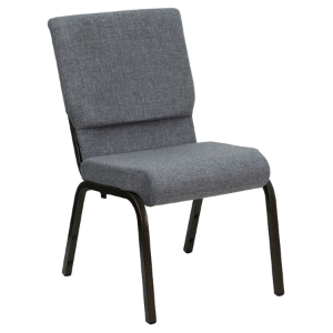 Hercules Series Stacking Church Chair - Gray, Gold Vein Frame 
