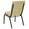 Hercules Series Stacking Church Chair - Gold Vein Frame, Beige - FLSH-XU-CH-60096-BGE-GG