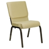 Hercules Series Stacking Church Chair - Gold Vein Frame, Beige - FLSH-XU-CH-60096-BGE-GG