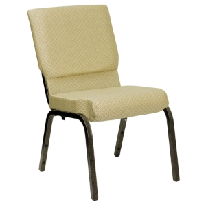 Hercules Series Stacking Church Chair - Gold Vein Frame, Beige 