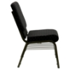 Hercules Series Stacking Church Chair - Black, Gold Vein Frame - FLSH-XU-CH-60096-BK-GG