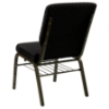 Hercules Series Stacking Church Chair - Black, Gold Vein Frame - FLSH-XU-CH-60096-BK-GG