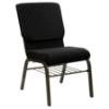 Hercules Series Stacking Church Chair - Black, Gold Vein Frame - FLSH-XU-CH-60096-BK-GG