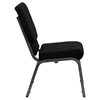 Hercules Series Stacking Church Chair - Black, Silver Vein Frame - FLSH-XU-CH-60096-BK-SV-GG
