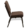 Hercules Series Stacking Church Chair - Brown, Gold Vein Frame - FLSH-XU-CH-60096-BN-GG