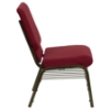 Hercules Series Stacking Church Chair - Burgundy, Gold Vein, Book Rack - FLSH-XU-CH-60096-BY-BAS-GG