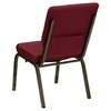 Hercules Series Stacking Church Chair - Burgundy, Gold Vein Frame - FLSH-XU-CH-60096-BY-GG