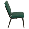 Hercules Series Stacking Church Chair - Green, Gold Vein Frame - FLSH-XU-CH-60096-GN-GG