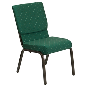 Hercules Series Stacking Church Chair - Green, Gold Vein Frame 