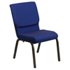 Hercules Series Stacking Church Chair - Gold Vein Frame, Navy Blue - FLSH-XU-CH-60096-NVY-DOT-GG