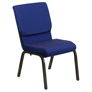 Hercules Series Stacking Church Chair - Gold Vein Frame, Navy Blue 
