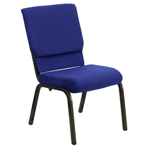Hercules Series Stacking Church Chair - Navy Blue, Gold Vein Frame 