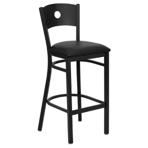 Hercules Series Metal Barstool - Black, Circle Back 