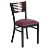 Hercules Series Side Chair - Walnut, Burgundy, Slat Back - FLSH-XU-DG-6G5B-WAL-BURV-GG