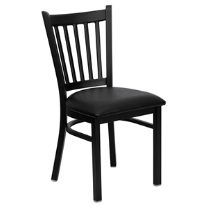 Hercules Series Side Chair - Black, Vertical Back 