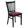 Hercules Series Side Chair - Burgundy, Black, Vertical Back - FLSH-XU-DG-6Q2B-VRT-BURV-GG