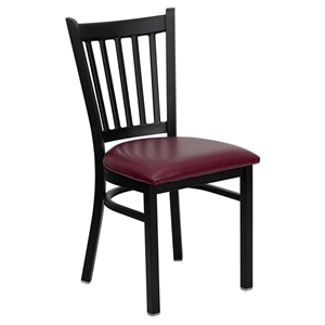 Hercules Series Side Chair - Burgundy, Black, Vertical Back 