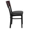 Hercules Series Side Chair - Mahogany, Black, 4 Square Back - FLSH-XU-DG-6Y1B-MAH-BLKV-GG