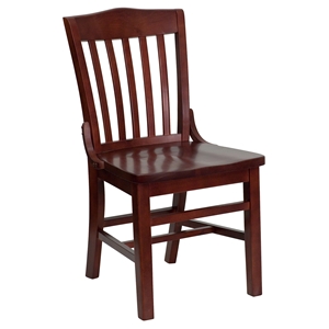 Hercules Series Wooden Side Chair - Mahogany, School House Back 
