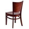 Lacey Series Wooden Side Chair - Mahogany, Solid Back - FLSH-XU-DG-W0094B-MAH-MAH-GG