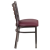 Hercules Series Metal Restaurant Chair - Clear, Burgundy, Ladder Back - FLSH-XU-DG694BLAD-CLR-BURV-GG