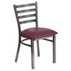 Hercules Series Metal Restaurant Chair - Clear, Burgundy, Ladder Back - FLSH-XU-DG694BLAD-CLR-BURV-GG