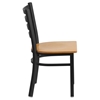 Hercules Series Metal Restaurant Chair - Black, Natural, Ladder Back - FLSH-XU-DG694BLAD-NATW-GG