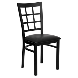 Hercules Series Side Chair - Black, Window Back 