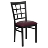 Hercules Series Side Chair - Black, Burgundy, Window Back - FLSH-XU-DG6Q3BWIN-BURV-GG