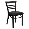 Hercules Series Metal Side Chair - Black, Ladder Back - FLSH-XU-DG6Q6B1LAD-BLKV-GG