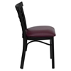 Hercules Series Metal Restaurant Chair - Black, Burgundy Seat, Ladder Back - FLSH-XU-DG6Q6B1LAD-BURV-GG