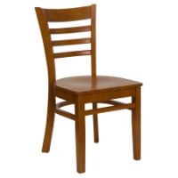 Hercules Series Wooden Restaurant Chair - Cherry, Ladder Back