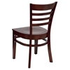 Hercules Series Wooden Restaurant Chair - Mahogany, Ladder Back - FLSH-XU-DGW0005LAD-MAH-GG
