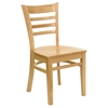 Hercules Series Wooden Restaurant Chair - Natural, Ladder Back - FLSH-XU-DGW0005LAD-NAT-GG